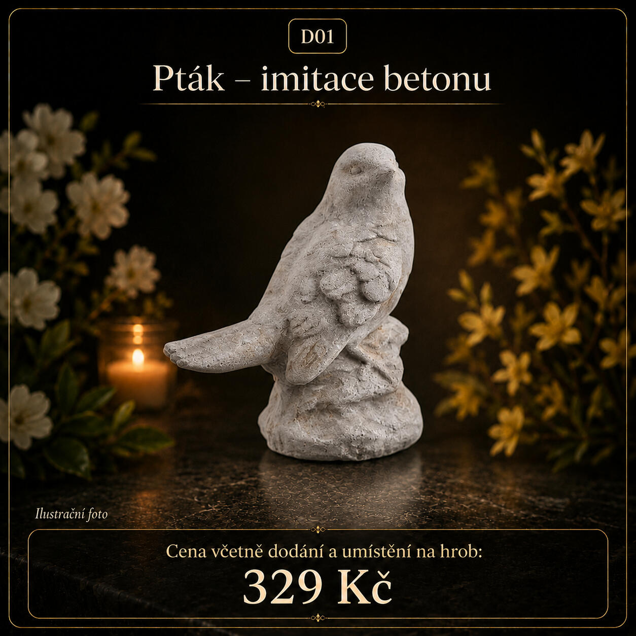Ptáček, imitace betonu